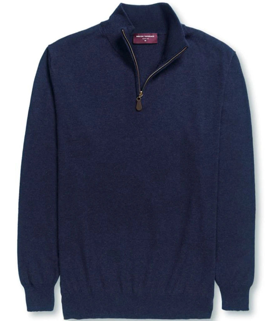Brook Taverner Dallas 1/4 Zip Jumper — Navy