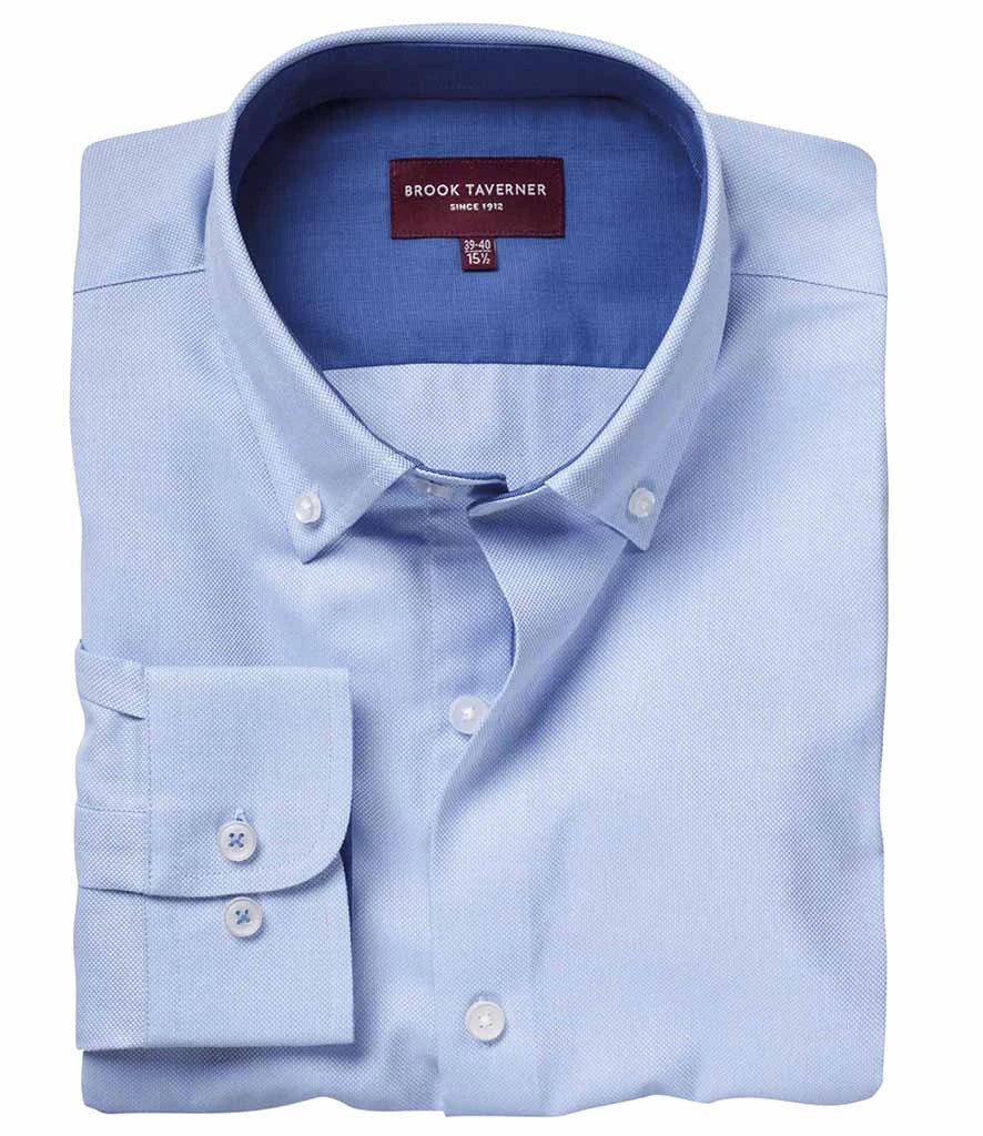 Brook Taverner Toronto Long Sleeve Oxford Shirt — Sky Blue