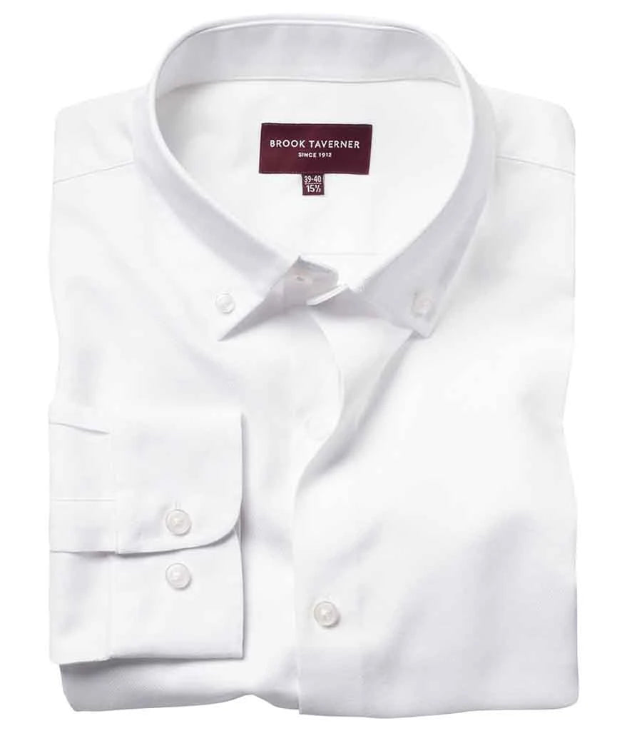 Brook Taverner Toronto Long Sleeve Oxford Shirt — White