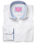 Brook Taverner Ladies Mirabel Long Sleeve Stretch Oxford Shirt — White