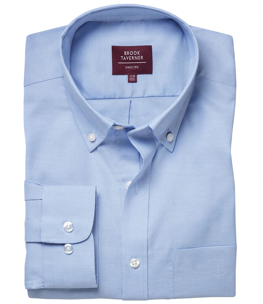 Brook Taverner Whistler Long Sleeve Oxford Shirt — Sky Blue