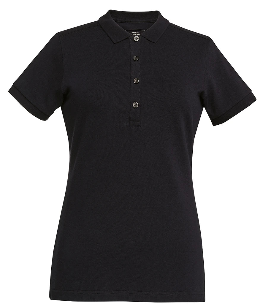 Brook Taverner Ladies Arlington Premium Cotton Polo Shirt — Black