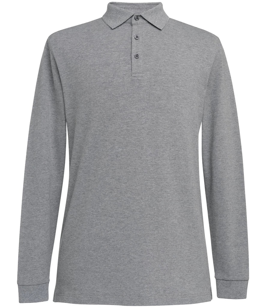 Brook Taverner Frederick Long Sleeve Polo Shirt — Grey Marl