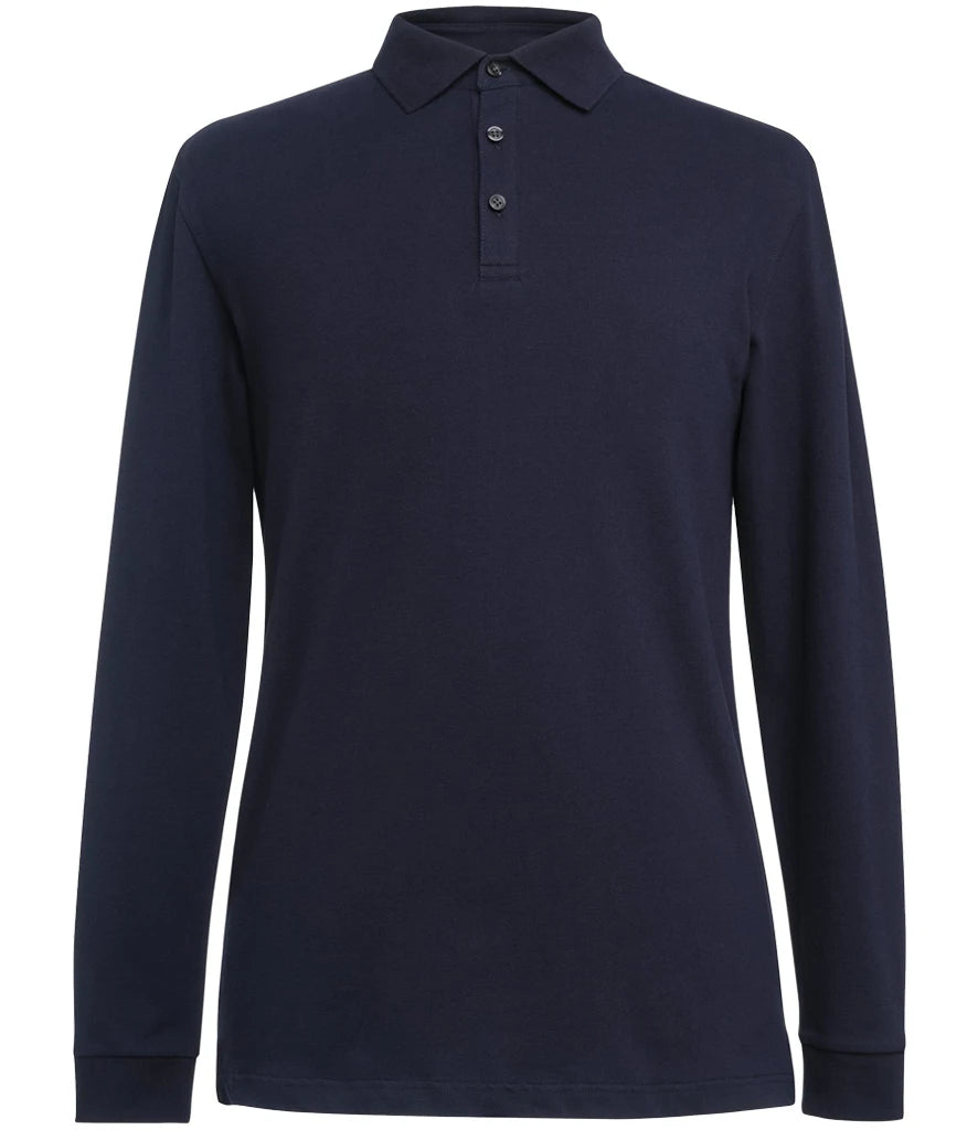 Brook Taverner Frederick Long Sleeve Polo Shirt — Navy