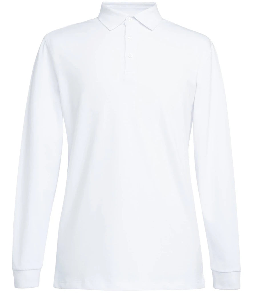 Brook Taverner Frederick Long Sleeve Polo Shirt — White