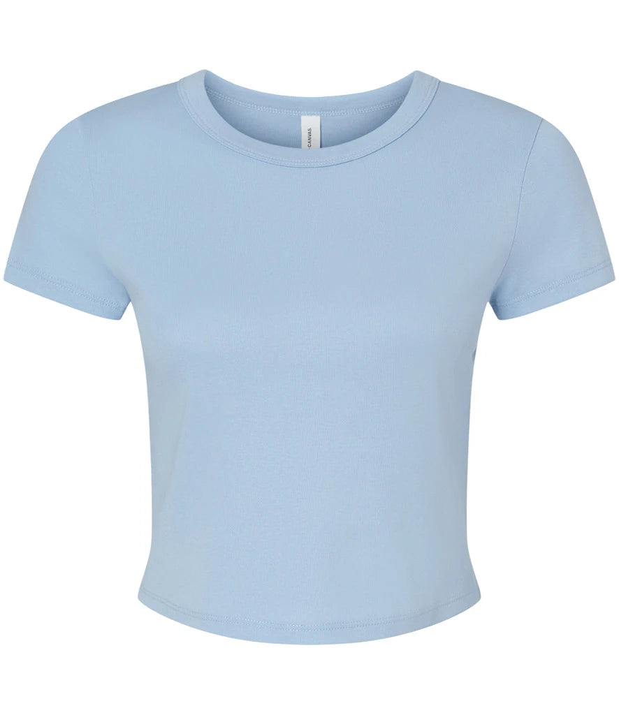 Bella Ladies Micro Rib Baby T-Shirt — Solid Baby Blue Blend
