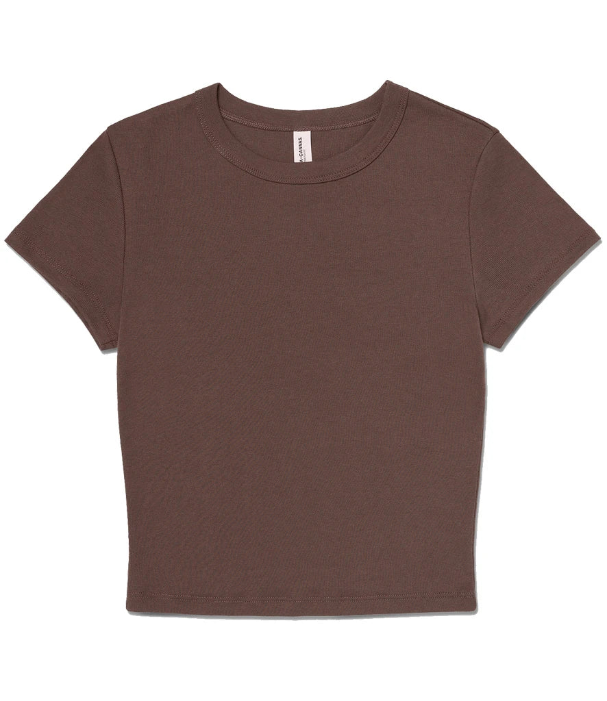 Bella Ladies Micro Rib Baby T-Shirt — Solid cocoa blend