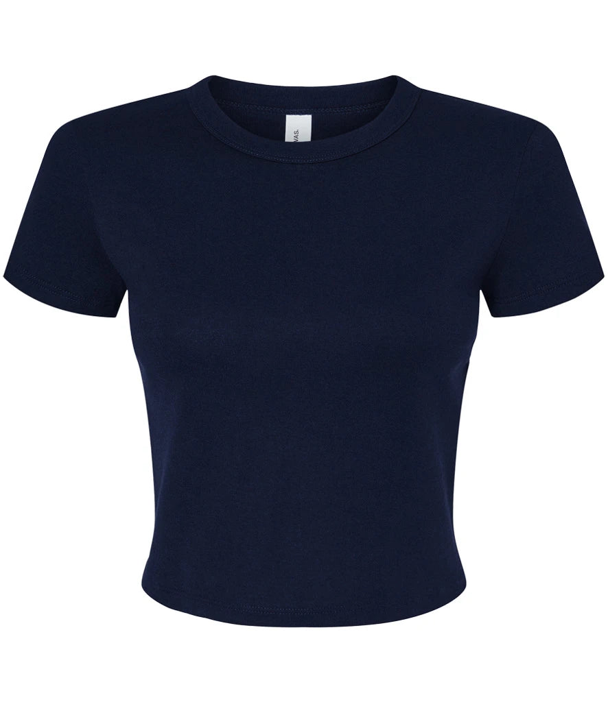 Bella Ladies Micro Rib Baby T-Shirt — Solid Navy Blend