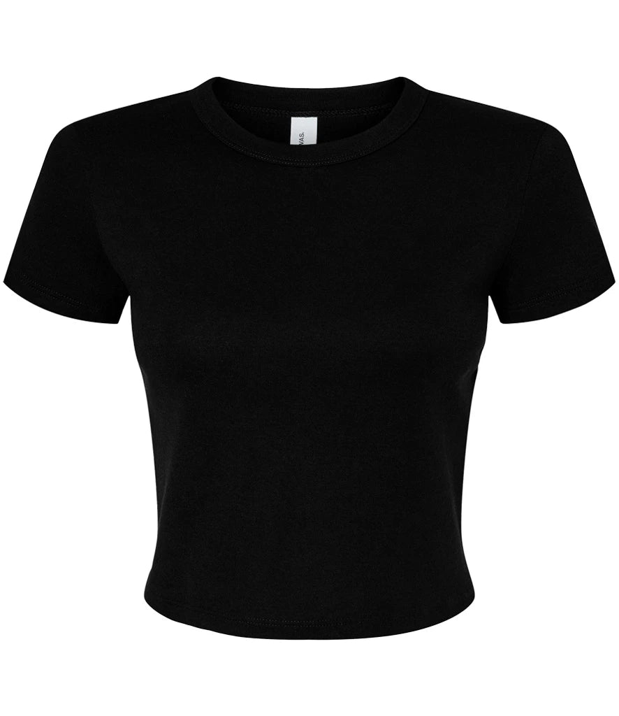 Bella Ladies Micro Rib Baby T-Shirt — Solid Black Blend