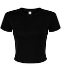 Bella Ladies Micro Rib Baby T-Shirt — Solid Black Blend