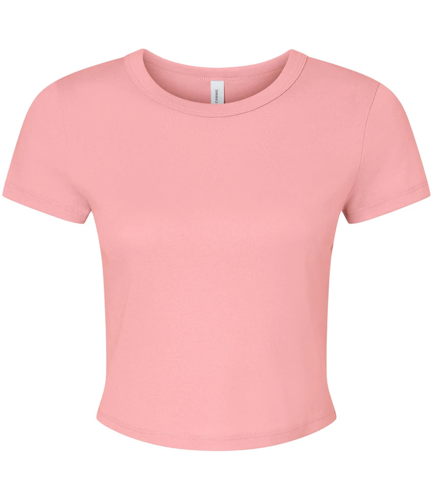 Bella Ladies Micro Rib Baby T-Shirt — Solid Pink Blend