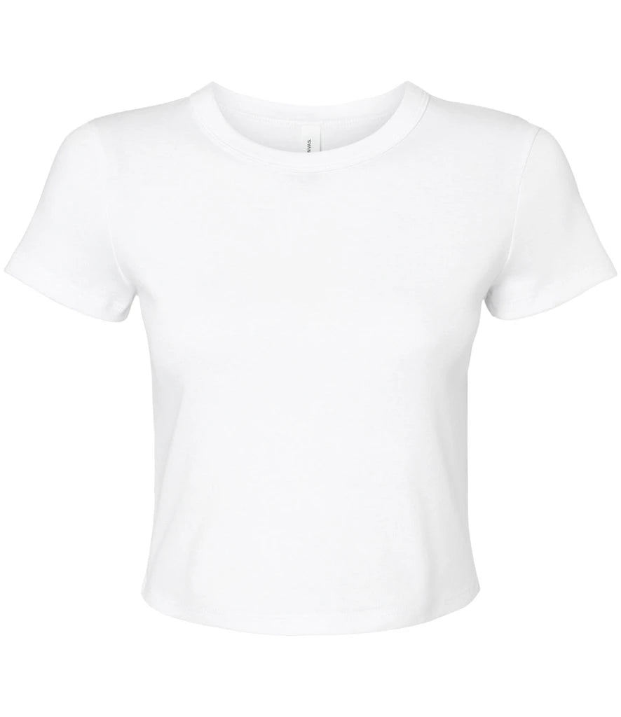 Bella Ladies Micro Rib Baby T-Shirt — Solid White Blend