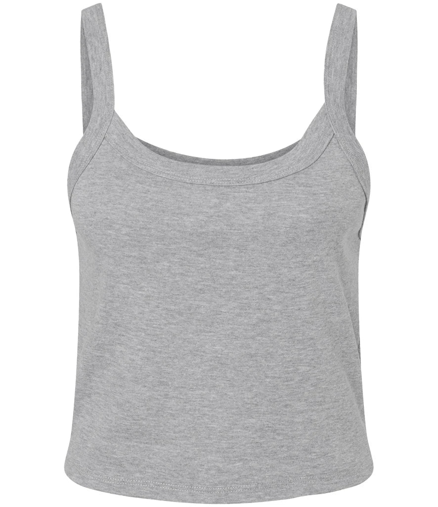 Bella Ladies Micro Rib Spaghetti Strap Tank Top — Athletic Heather