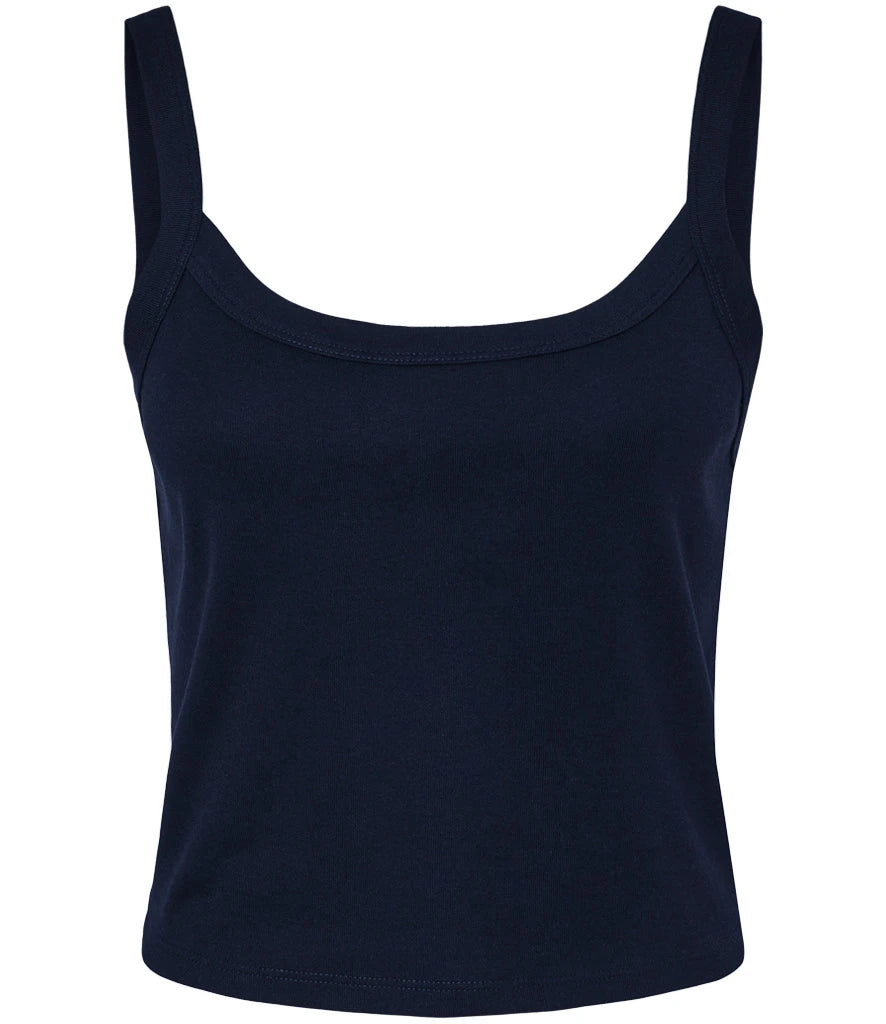 Bella Ladies Micro Rib Spaghetti Strap Tank Top — Solid Navy Blend