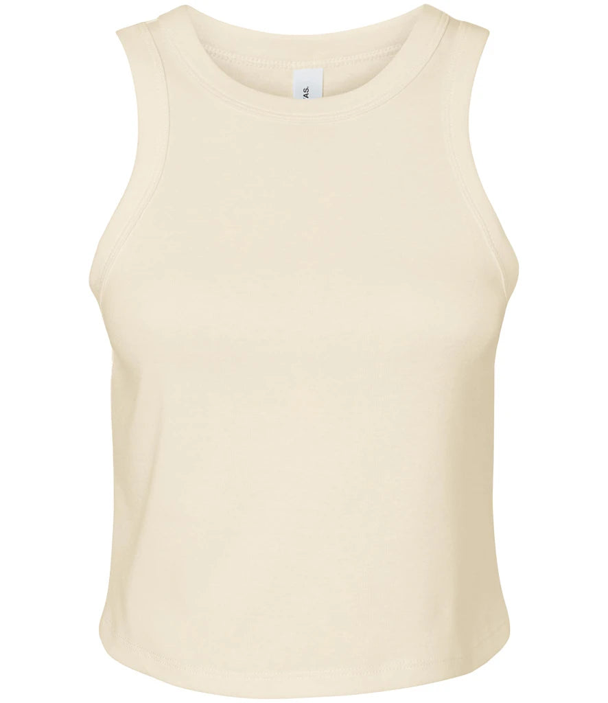 Bella Ladies Micro Rib Racer Tank Top — Solid Natural Blend