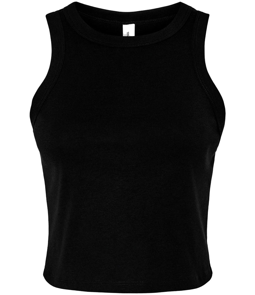 Bella Ladies Micro Rib Racer Tank Top — Solid Black Blend
