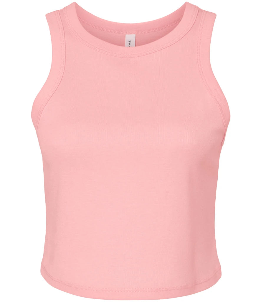 Bella Ladies Micro Rib Racer Tank Top — Solid Pink Blend