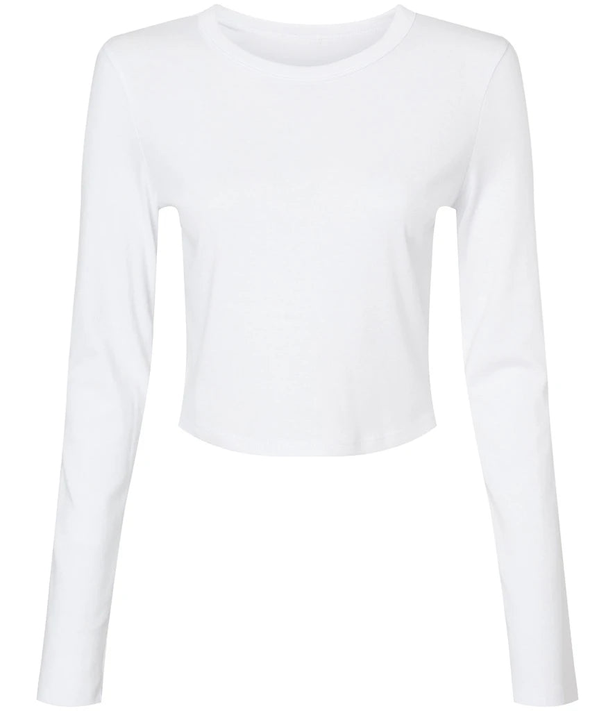 Bella Micro Rib Long Sleeve Baby T-Shirt — Solid White Blend