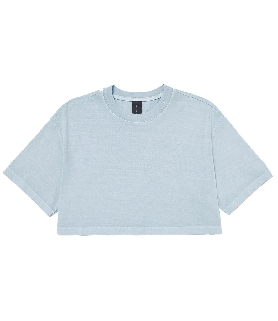 Bella Ladies Heavyweight Washed Cropped T-Shirt — Washed Denim