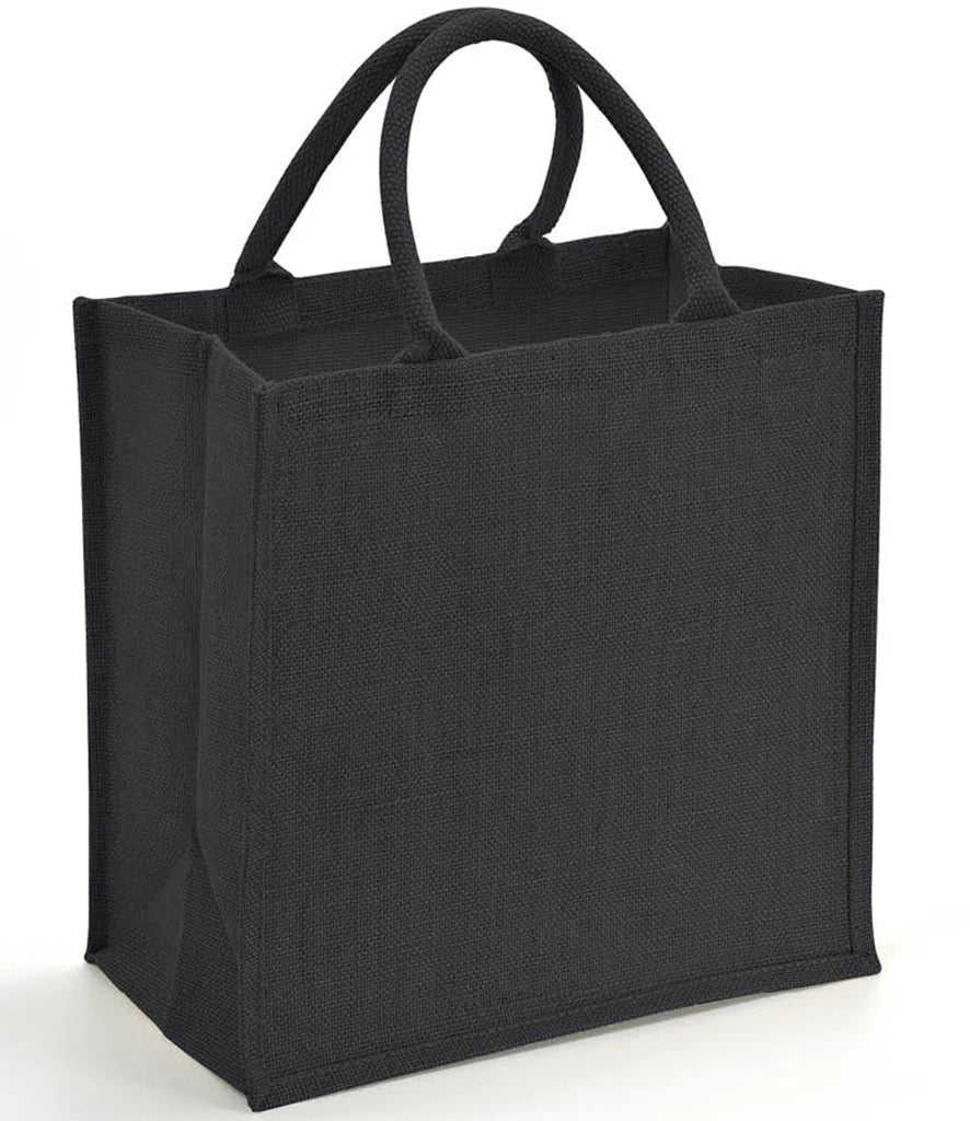 Brand Lab Natural Jute Tote Bag — Black