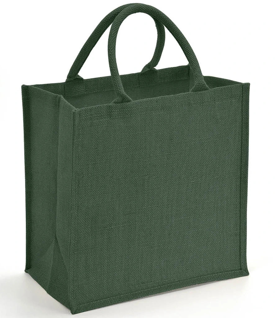 Brand Lab Natural Jute Tote Bag — Forest Green