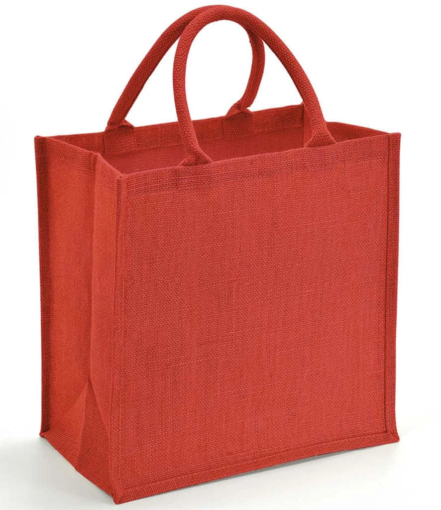 Brand Lab Natural Jute Tote Bag — Red