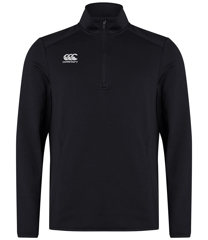 Canterbury Club Zip Neck Mid Layer Training Top — Black
