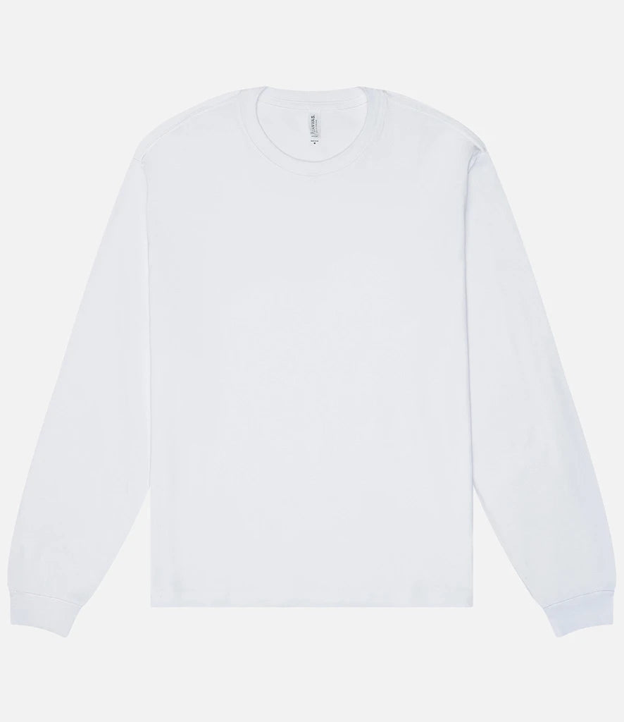 Canvas Unisex Heavyweight Long Sleeve Boxy T-Shirt — White