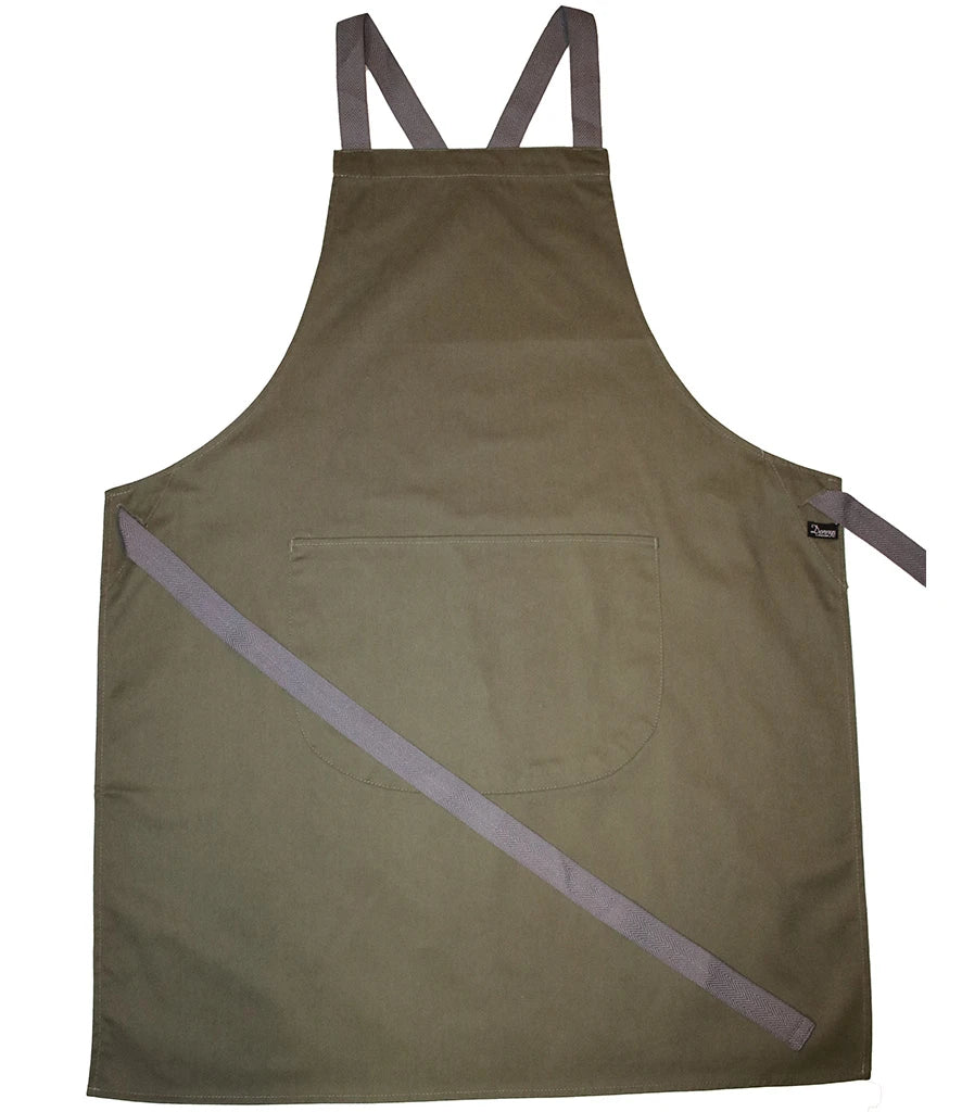 Dennys Cross Back Apron — Olive Green
