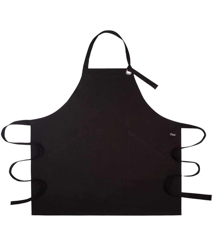 Dennys Canvas Apron with Metal Eyelets — Black