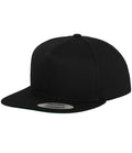 Flexfit Classic 5 Panel Snapback Cap — Black