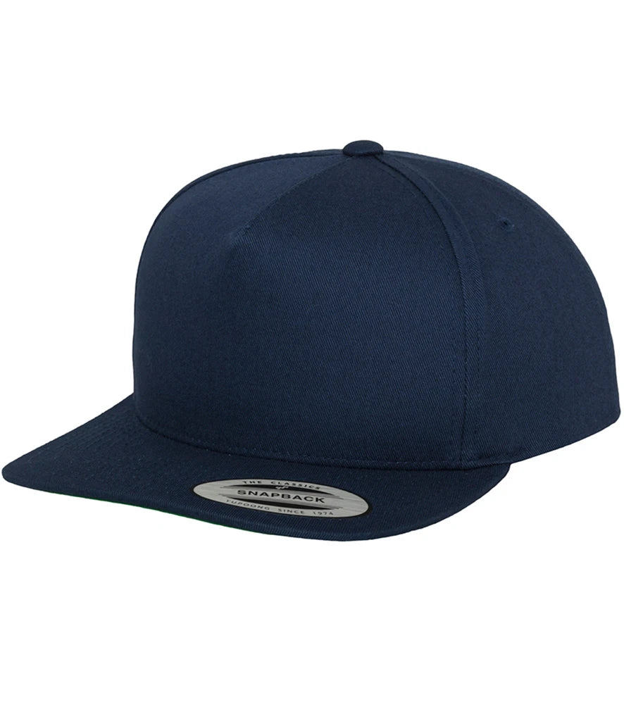 Flexfit Classic 5 Panel Snapback Cap — Navy