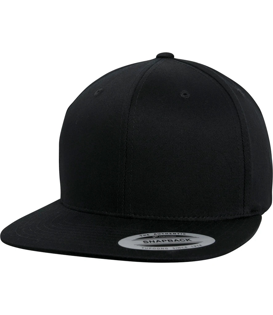 Flexfit Cotton Snapback Cap — Black