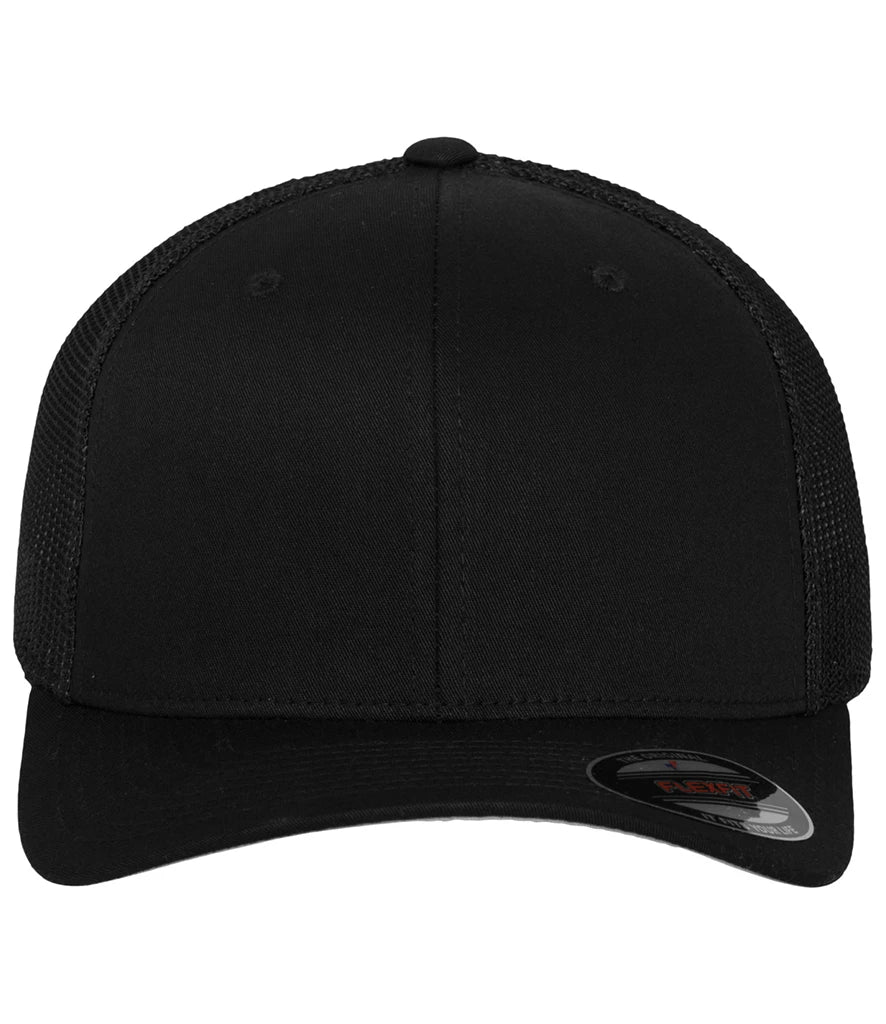 Flexfit Mesh Trucker Cap — Black