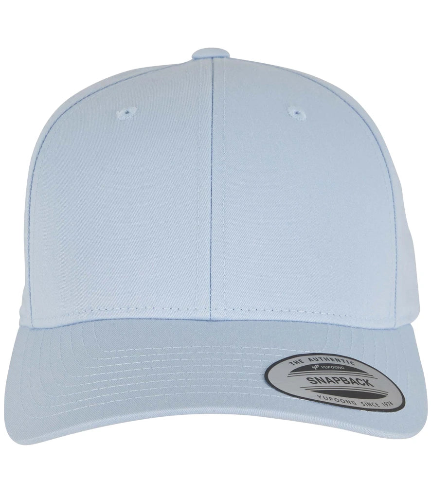 Flexfit Curved Classic Snapback Cap — Light Blue