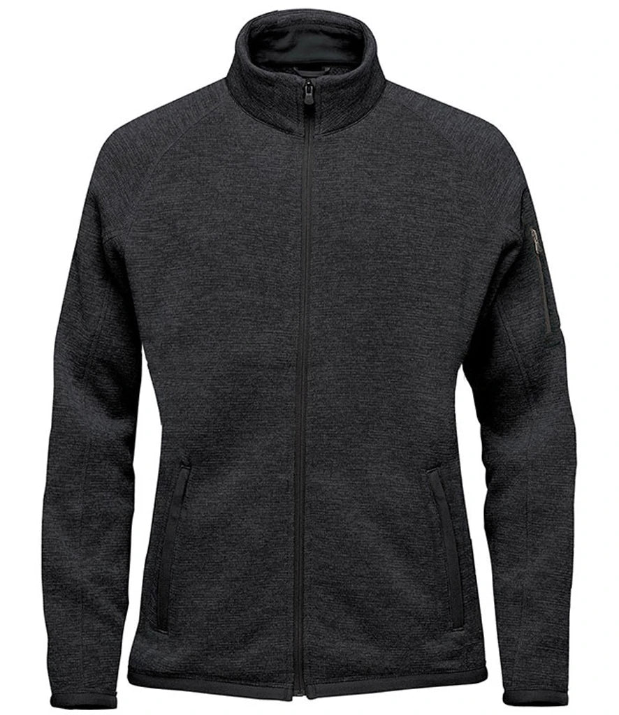 Stormtech Ladies Avalante Full Zip Knitted Fleece Jacket — Black Heather