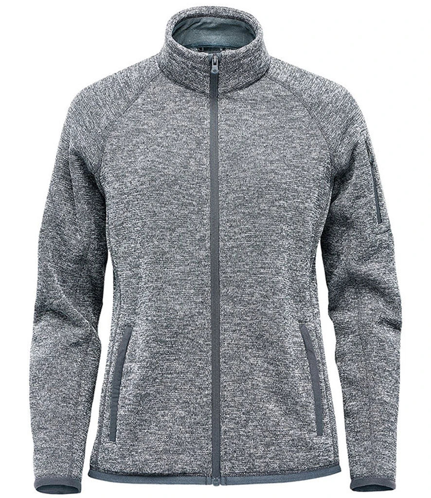 Stormtech Ladies Avalante Full Zip Knitted Fleece Jacket — Granite Heather