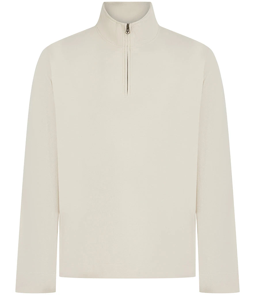 Front Row Premium Piqué 1/4 Zip Top — Natural
