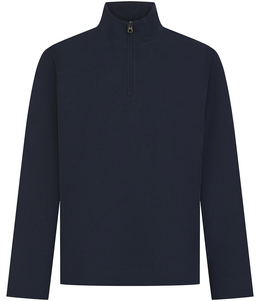 Front Row Premium Piqué 1/4 Zip Top — Navy