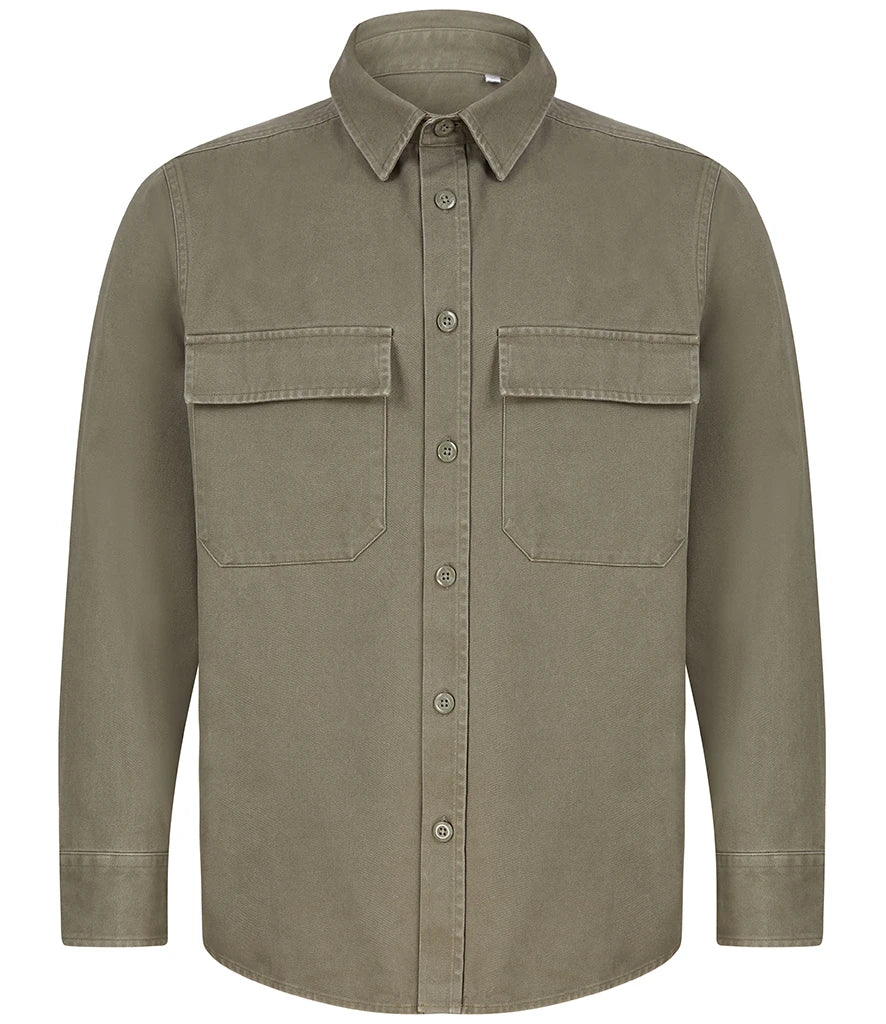 Front Row Drill Overshirt — Khaki