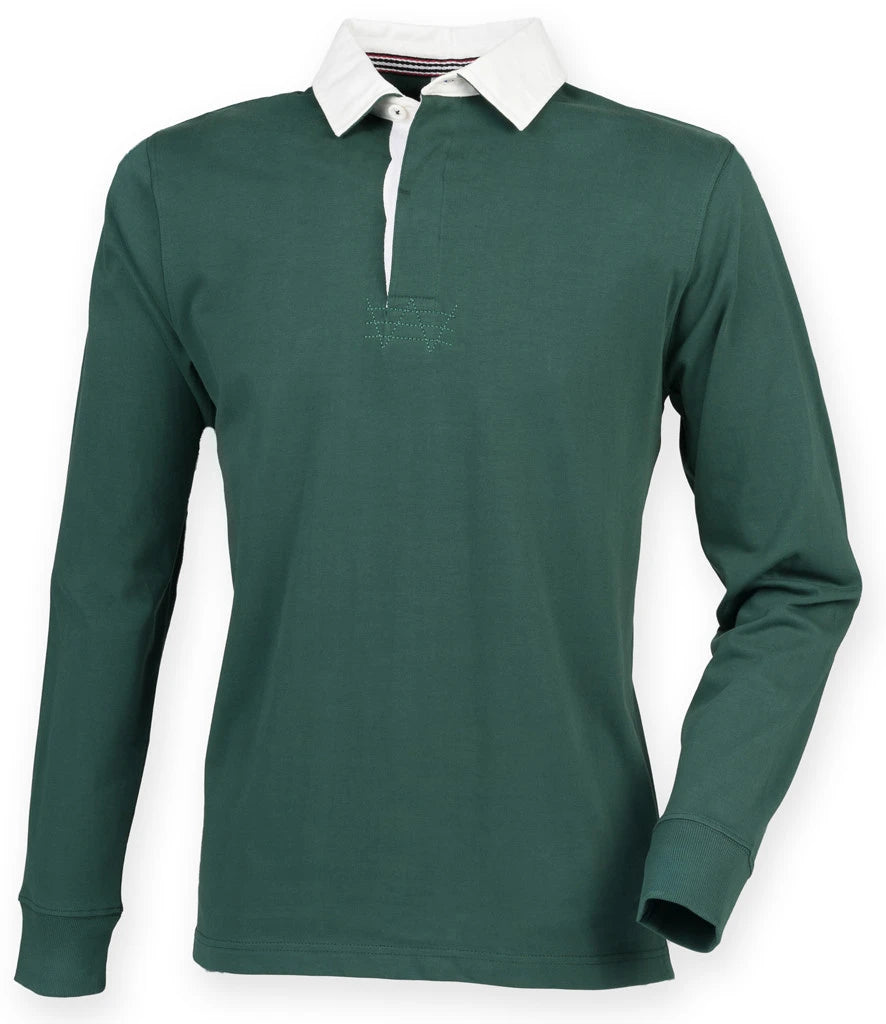 Front Row Premium Superfit Rugby Shirt — Bottle Green