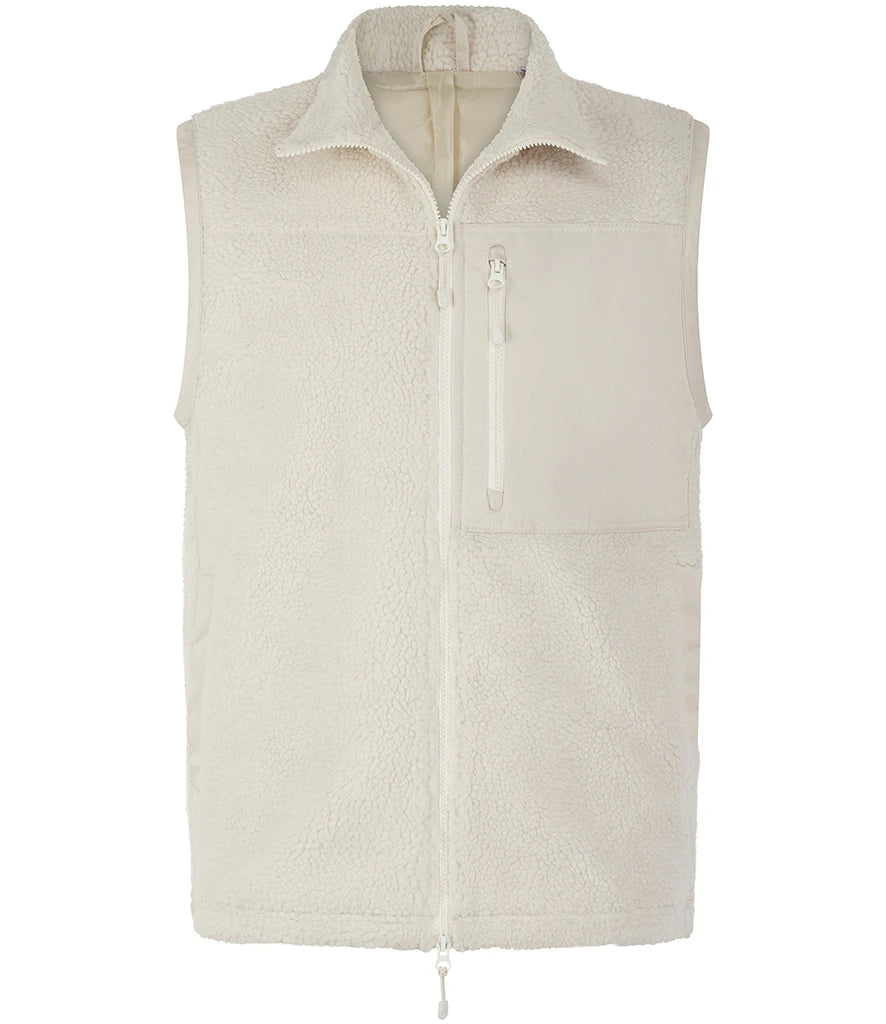 Front Row Recycled Sherpa Gilet — Natural