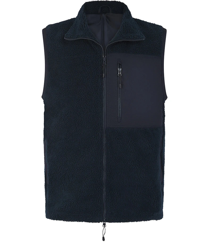 Front Row Recycled Sherpa Gilet — Navy