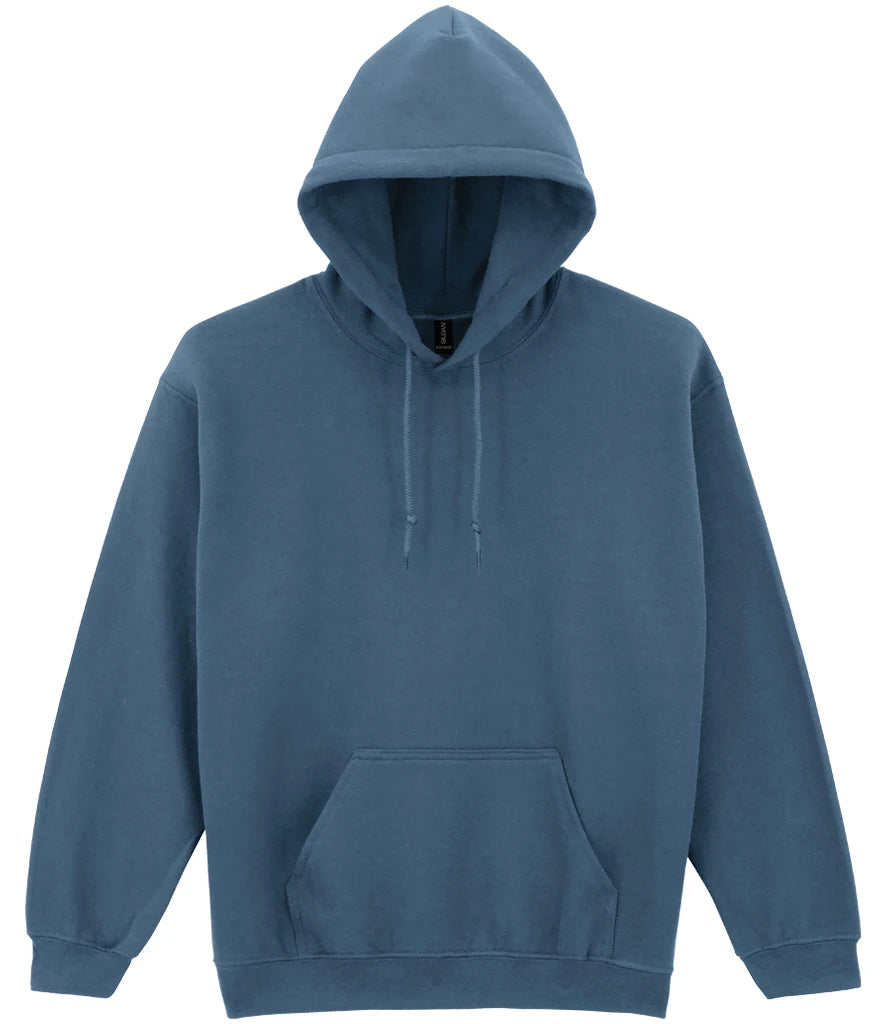 Gildan Softstyle Midweight Hooded Sweatshirt in Indigo Blue, front view