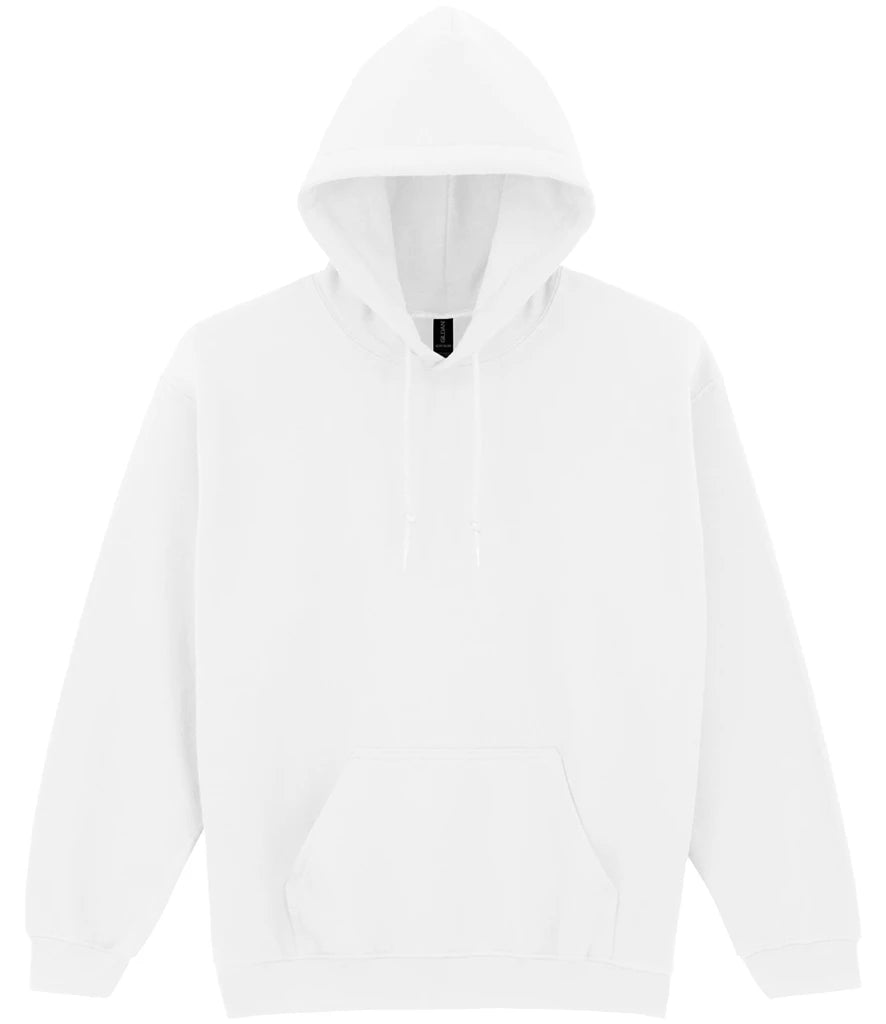 Gildan Softstyle Midweight Hooded Sweatshirt in White, front view