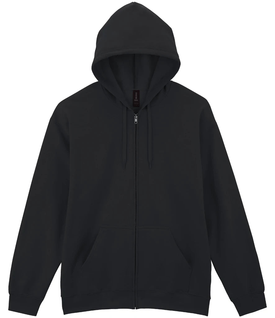 Gildan SoftStyle® Midweight Full Zip Hooded Sweatshirt — Black