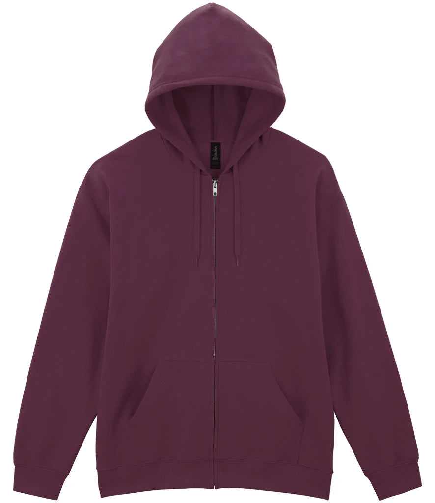 Gildan SoftStyle® Midweight Full Zip Hooded Sweatshirt — Maroon
