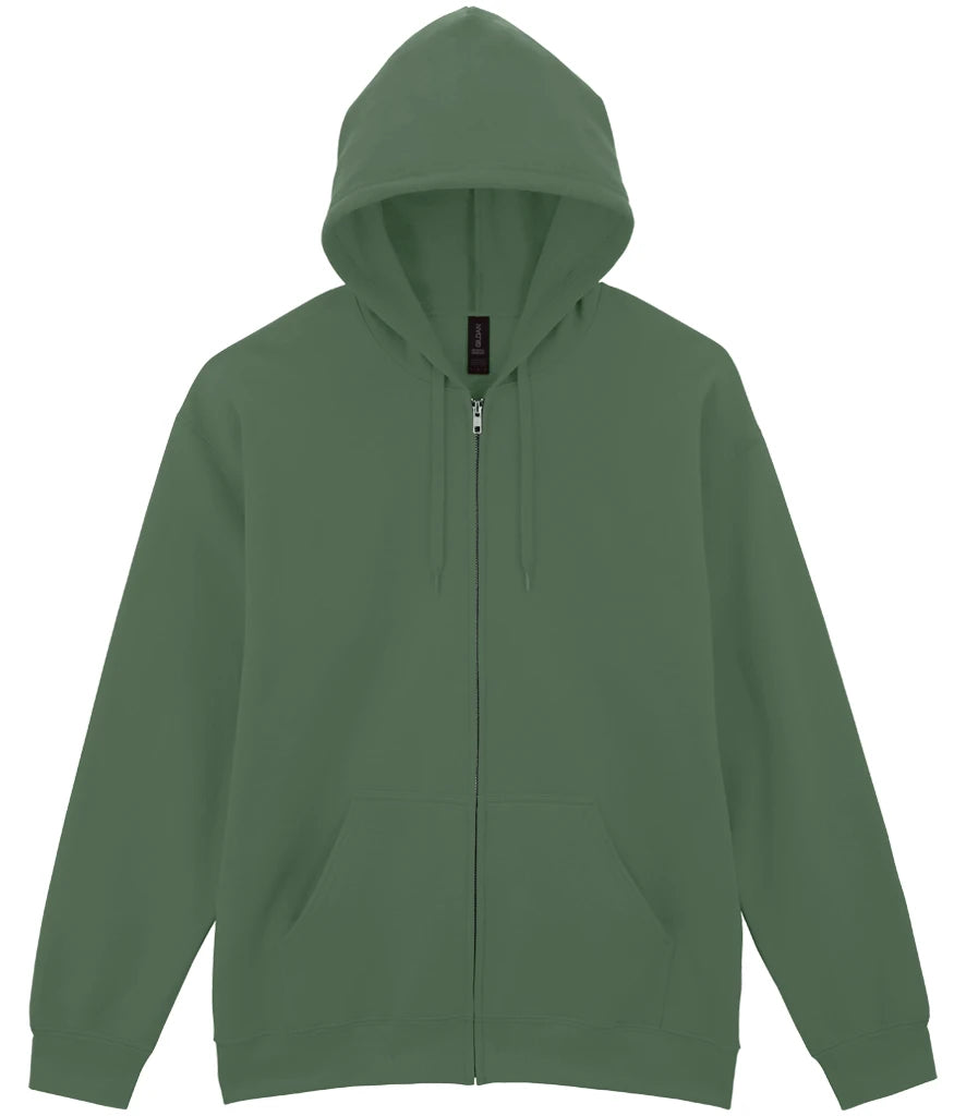 Gildan SoftStyle® Midweight Full Zip Hooded Sweatshirt — Military Green