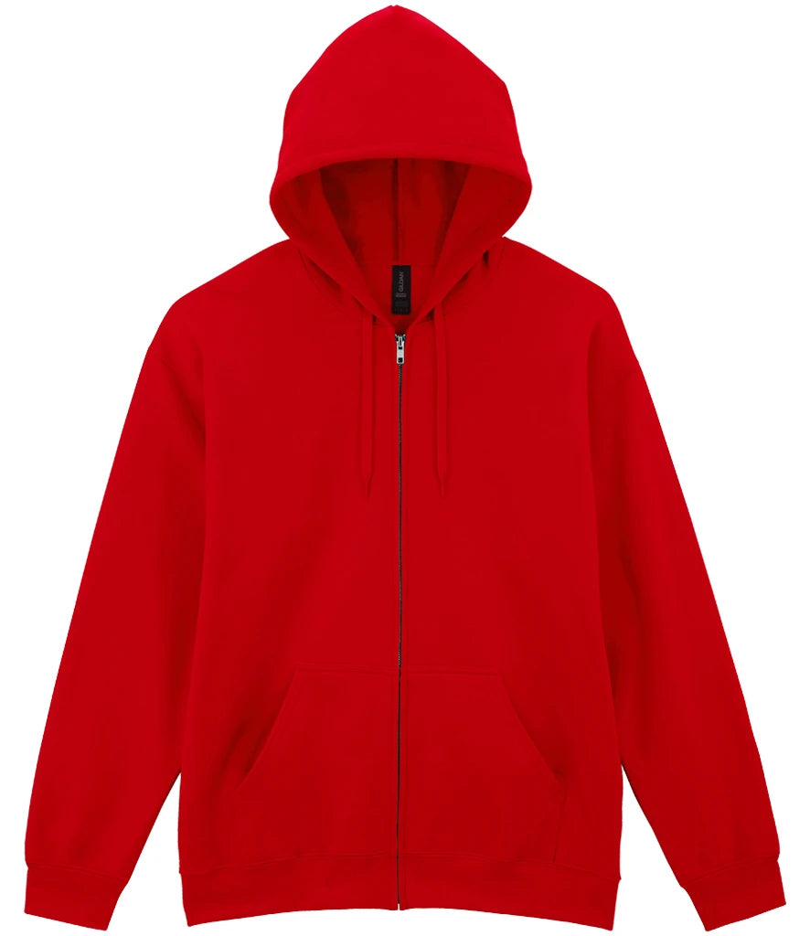 Gildan SoftStyle® Midweight Full Zip Hooded Sweatshirt — Red