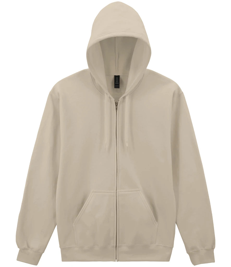 Gildan SoftStyle® Midweight Full Zip Hooded Sweatshirt — Sand